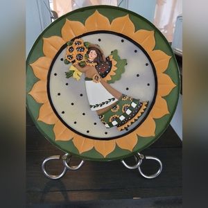 Vintage Ceramic Sunflower Plate
